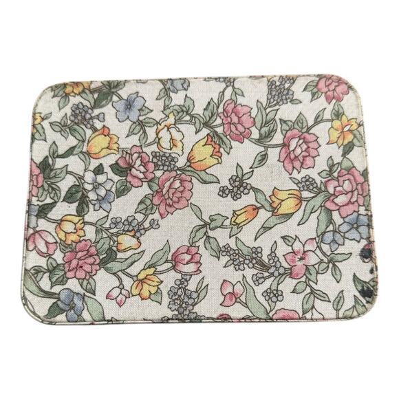 Set of 2 Vintage Liberty Style Floral Fabric Covered Trinket Jewelry Box - Picture 8 of 13